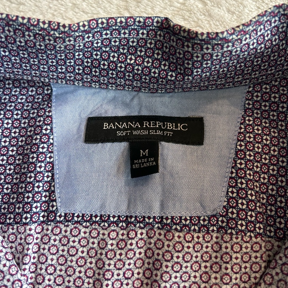 men’s banana republic patterned button down - Picture 5 of 5